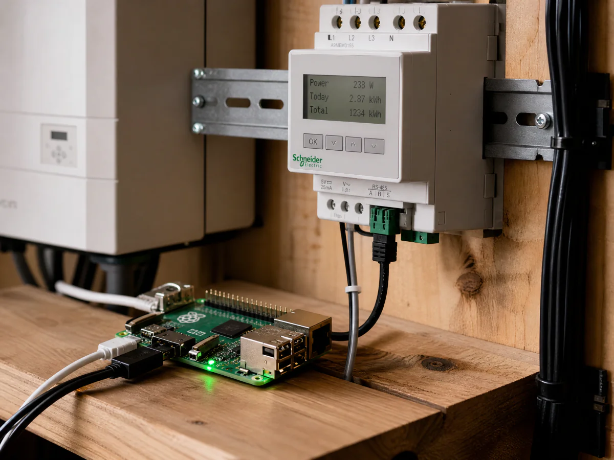 Modbus RS-485 local control — Raspberry Pi and energy meter wiring