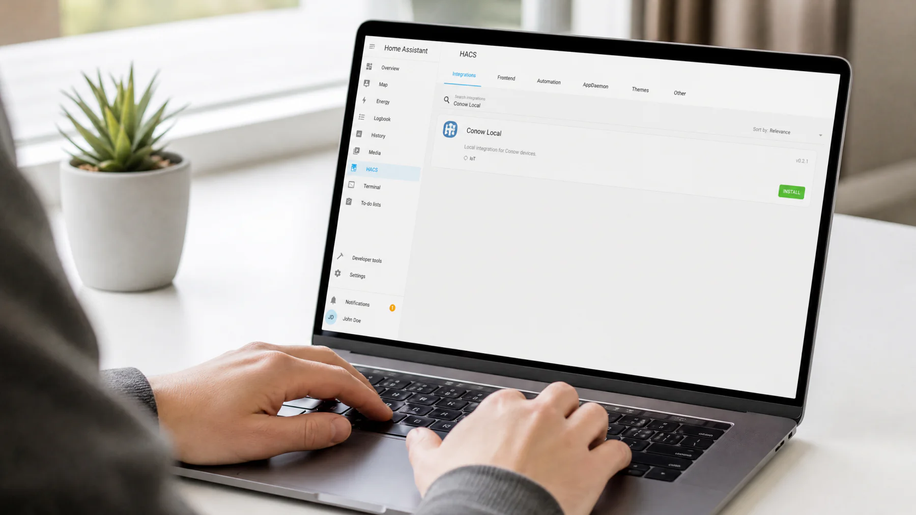 Installing Conow Local integration via HACS on Home Assistant